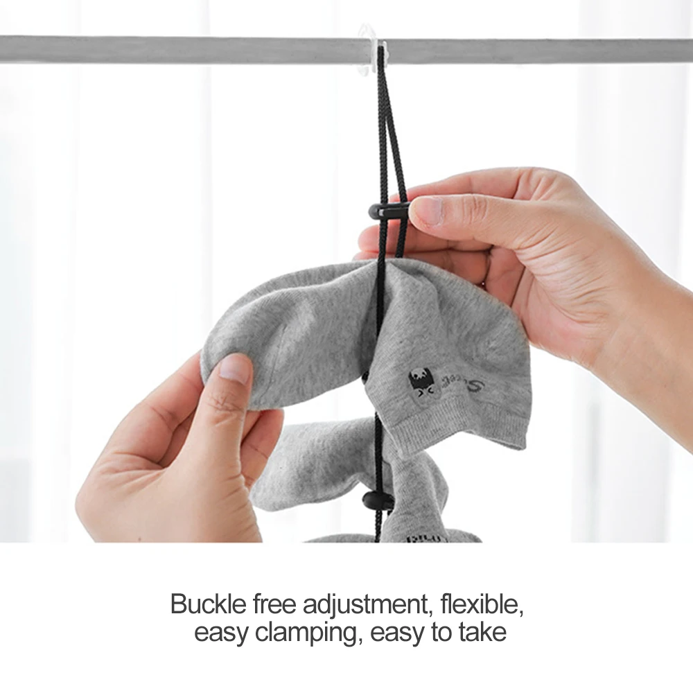 Регулируемая многофункциональная подвесная веревка для носков полезная вешалка