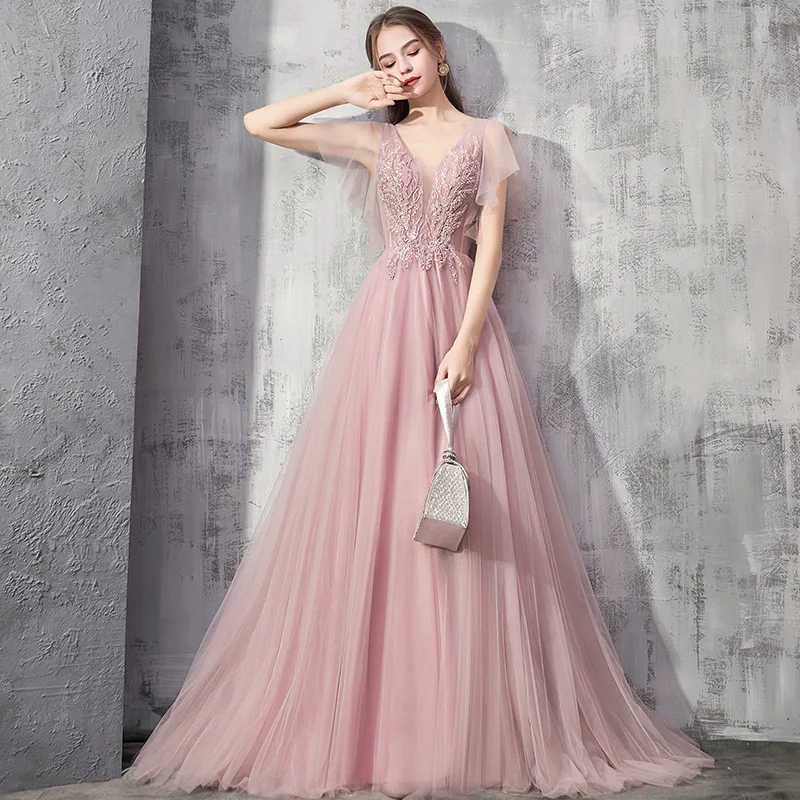 

Evening Dress 2021 New Gryffon Robe De Soiree Party Dress Formal Evening Gown Sexy V-neck Elegant Appliques Evening Dresses