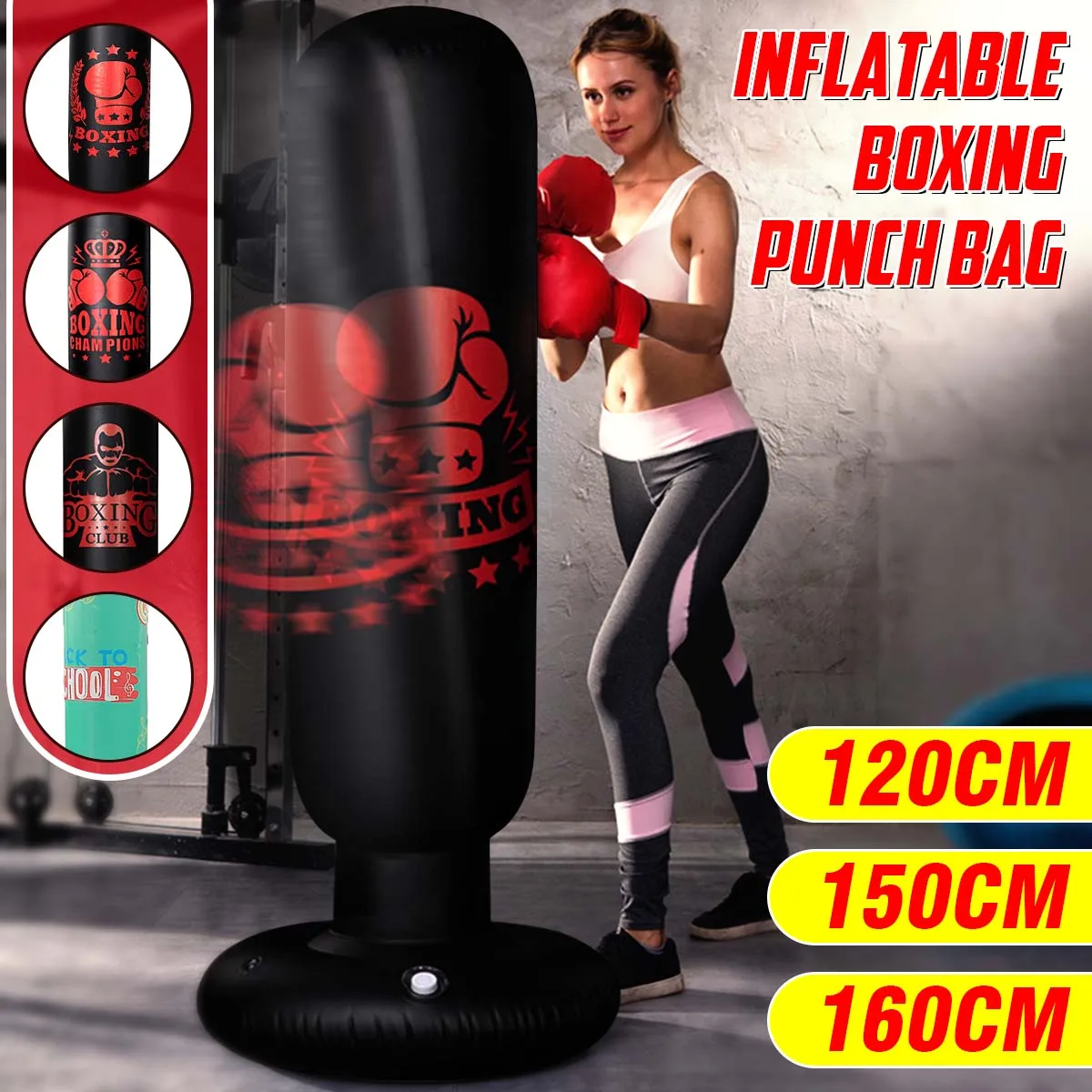 

160cm Thicken Inflatable Tumbler Punching Bag for Adult Children Fitness Sand Bag PVC Boxing Pillar Post Body Building Toys Gift