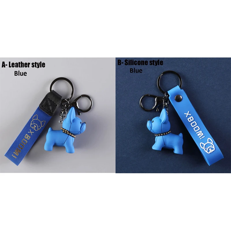 

Punk French Bulldog Keychain PU Leather Dog Animal Keychains for Women Bag Pendant Jewelry Trinket Men's Car Key Ring Key Chain