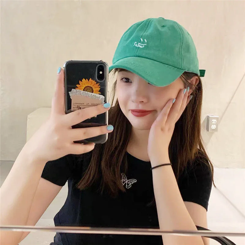 

Soft Top Letter Embroidery Solid Baseball Cap Women's Simple Sun Visor Women's Daily Casual Adjustable Hat Ladies Retro Fashion