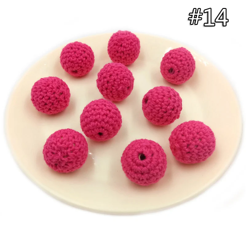 wood teether 14 5 шт. детский прорезыватель, вязаные крючком бусины, 16 мм, деревянный прорезыватель, подвесная детская коляска, аксессуары для детской коляски, зажим для пустышки, деревянная кукла младенца - Цвет: wood teether 14