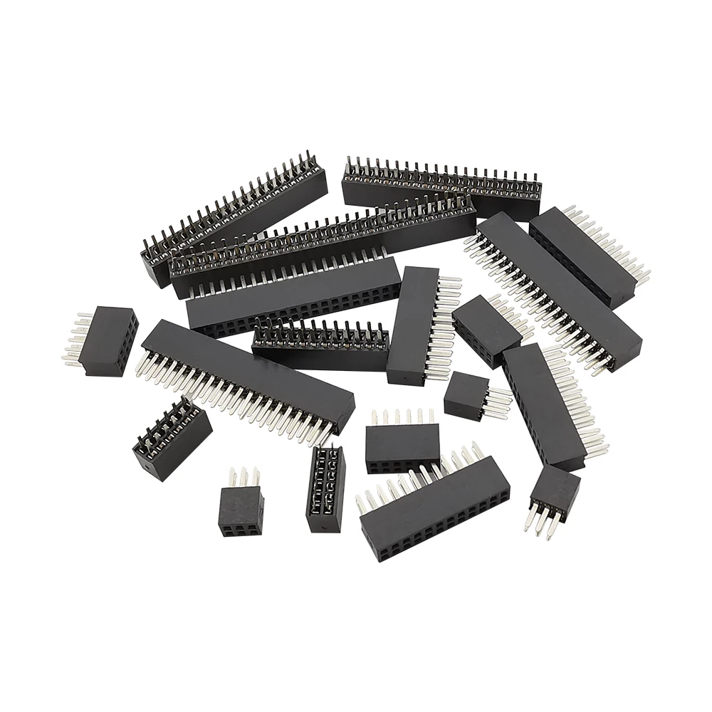 10Pcs 1.27mm Straight 2x3/4/5/6/7/8/10/15/20/25/30/40/50 Pin Double Row Female Pin Header Connector Strip for PCB