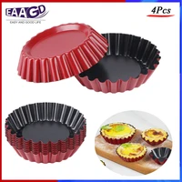 4pcslot reusable egg tart mold cupcake and muffin baking cupoval shape cookie pudding mould baking tool bakeware