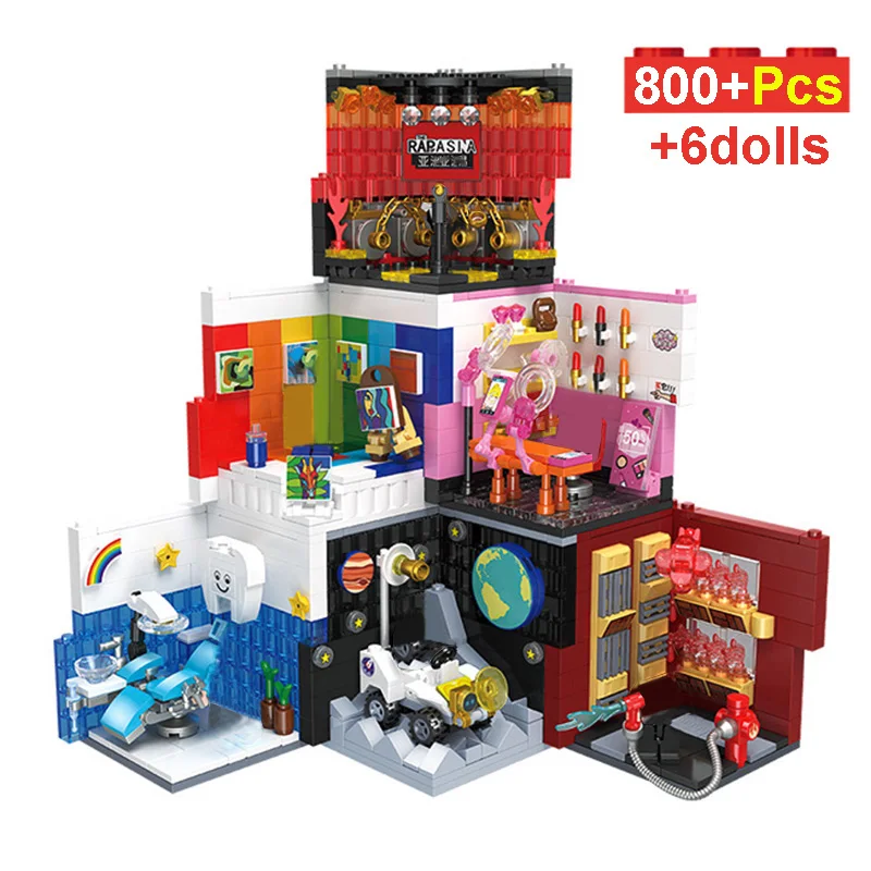 Creative Series 800+Pcs 6 IN 1 Professional Dreamer Model Building Blocks Dentist Astonaut Painter Fireman Figures Bricks Toys