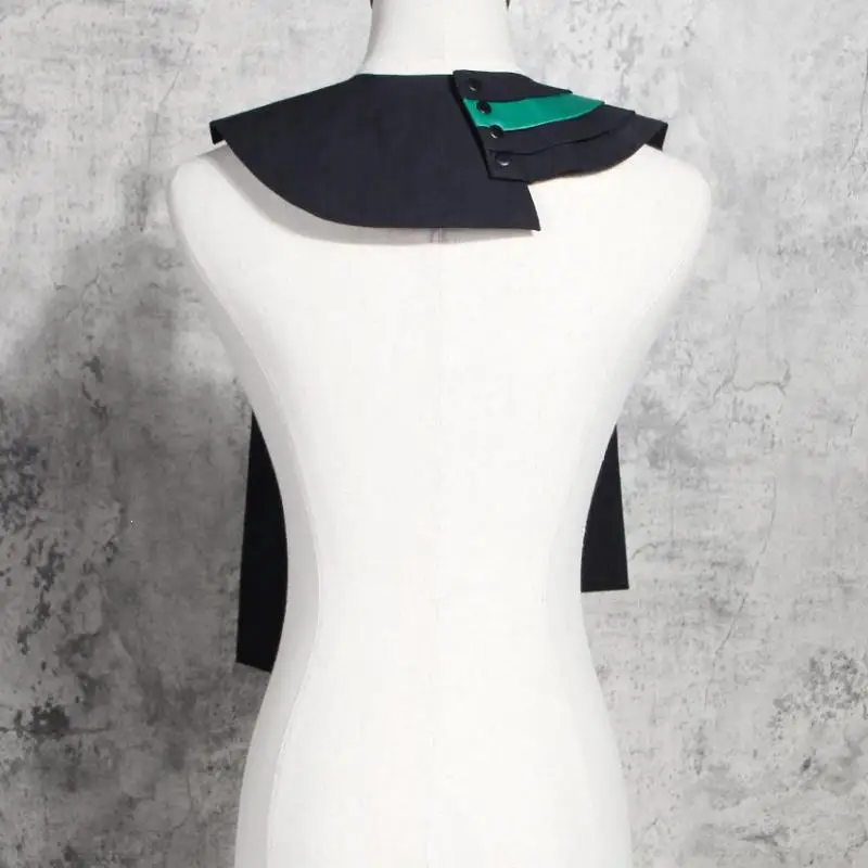 Ретро белая рубашка с рукавом-фонариком Женский комплект черным жилетом