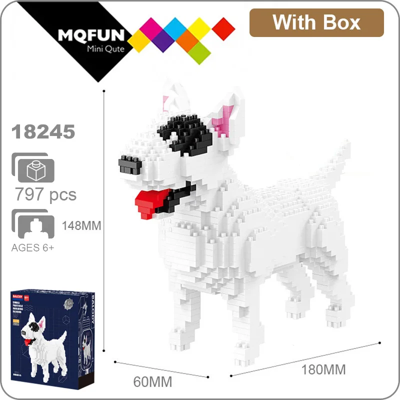 

Balody Animal Dobermann Poodle Dachshund Husky Schnauzer Chowdren Bull Terrier Dog Animal Pet Mini Diamond Blocks Building Toy
