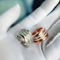 original brand ring carved jewelry couple ring three ring wide edition diamond exquisite jewelry
