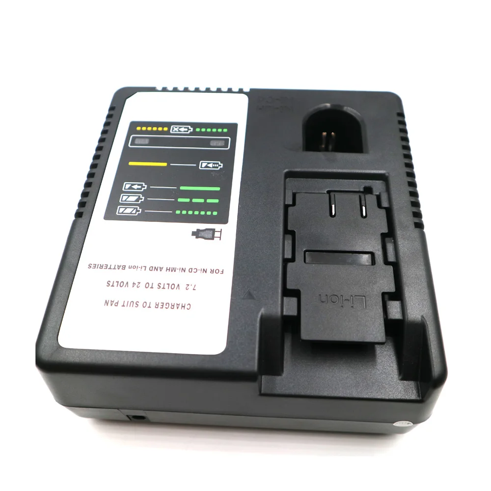 

PAN-CH01 PAN 7.2V-24V NI-CD NI-MH&Lithium battery charger Input:AC 100-240 50/60HZ 120VA Output:DC 7.2V-24V 1.5A