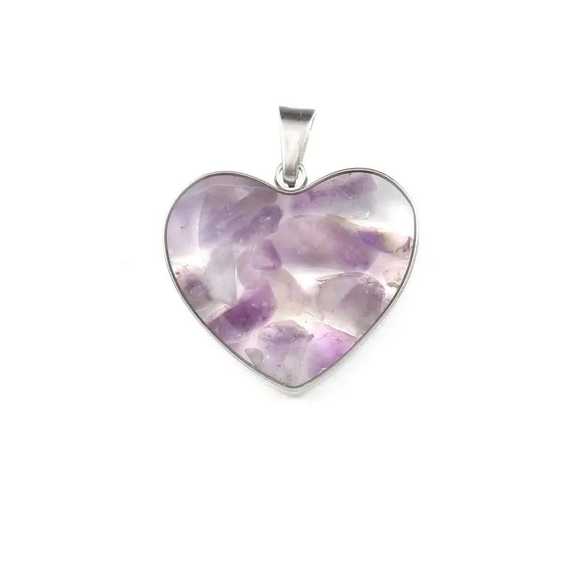 Натуральный Полудрагоценный камень женский кулон на ожерелье в форме сердца