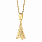 Изящное золотое ожерелье из нержавеющей стали с изображением Эйфелевой башни