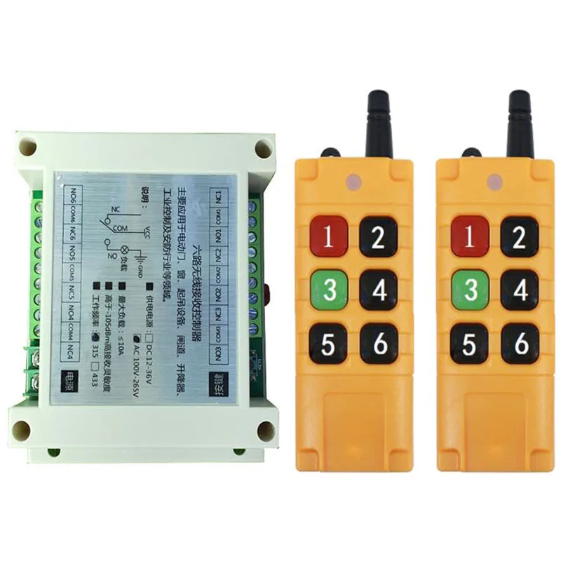 2000 м AC110V 220V 250V 6CH 6 CH Беспроводной светодиодный светильник с дистанционным управлением реле Выход радио RF передатчик и 433 МГц получатель