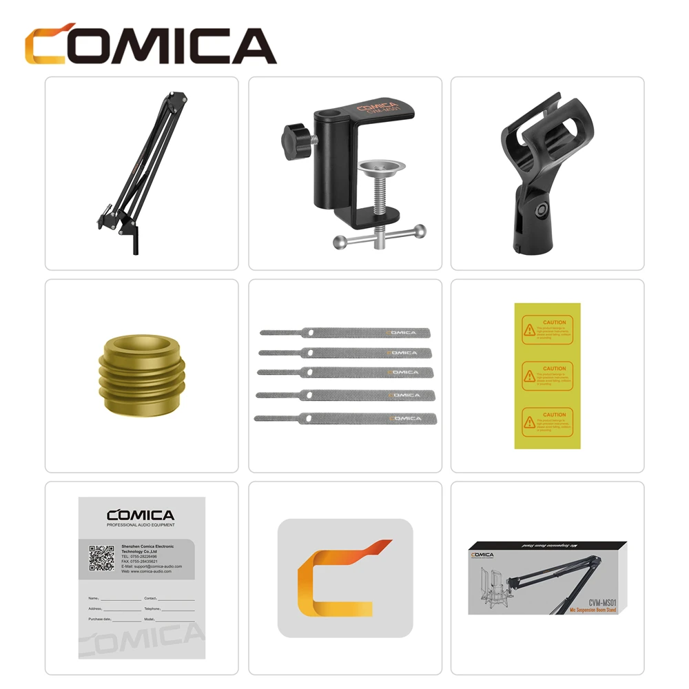 

COMICA CVM-MS01 Suspension Boom Mic Stand,Microphone Hanging Bracket with 3/8 and 5/8 Threaded Hole