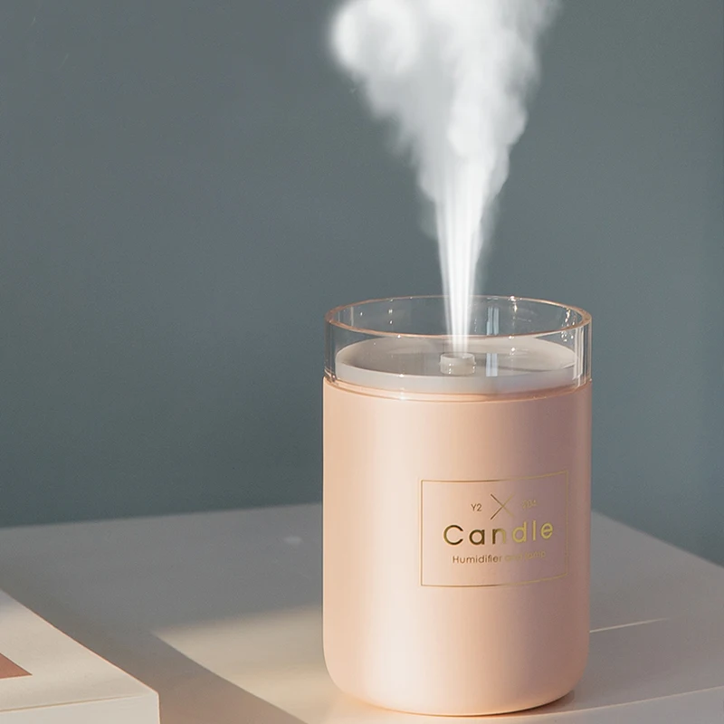 

280ML Ultrasonic Air Humidifier Candle Romantic Soft Light USB Essential Oil Diffuser Car Purifier Aroma Anion Mist Maker