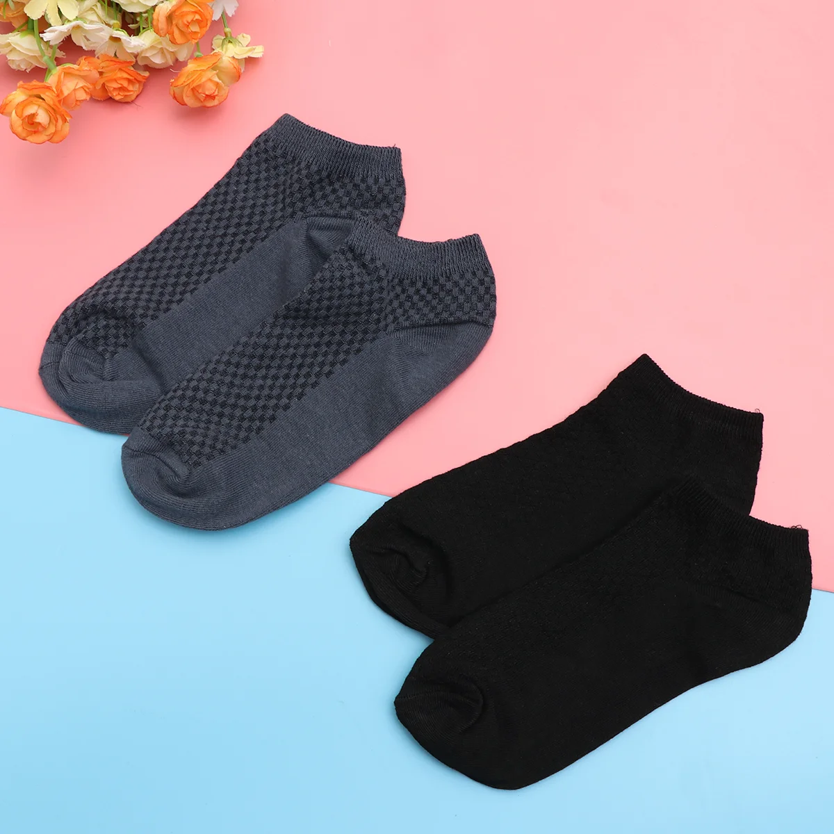 

5 Pairs Men Ankle Low Cut Socks Breathable Comfy Casual Non-Slip Socks