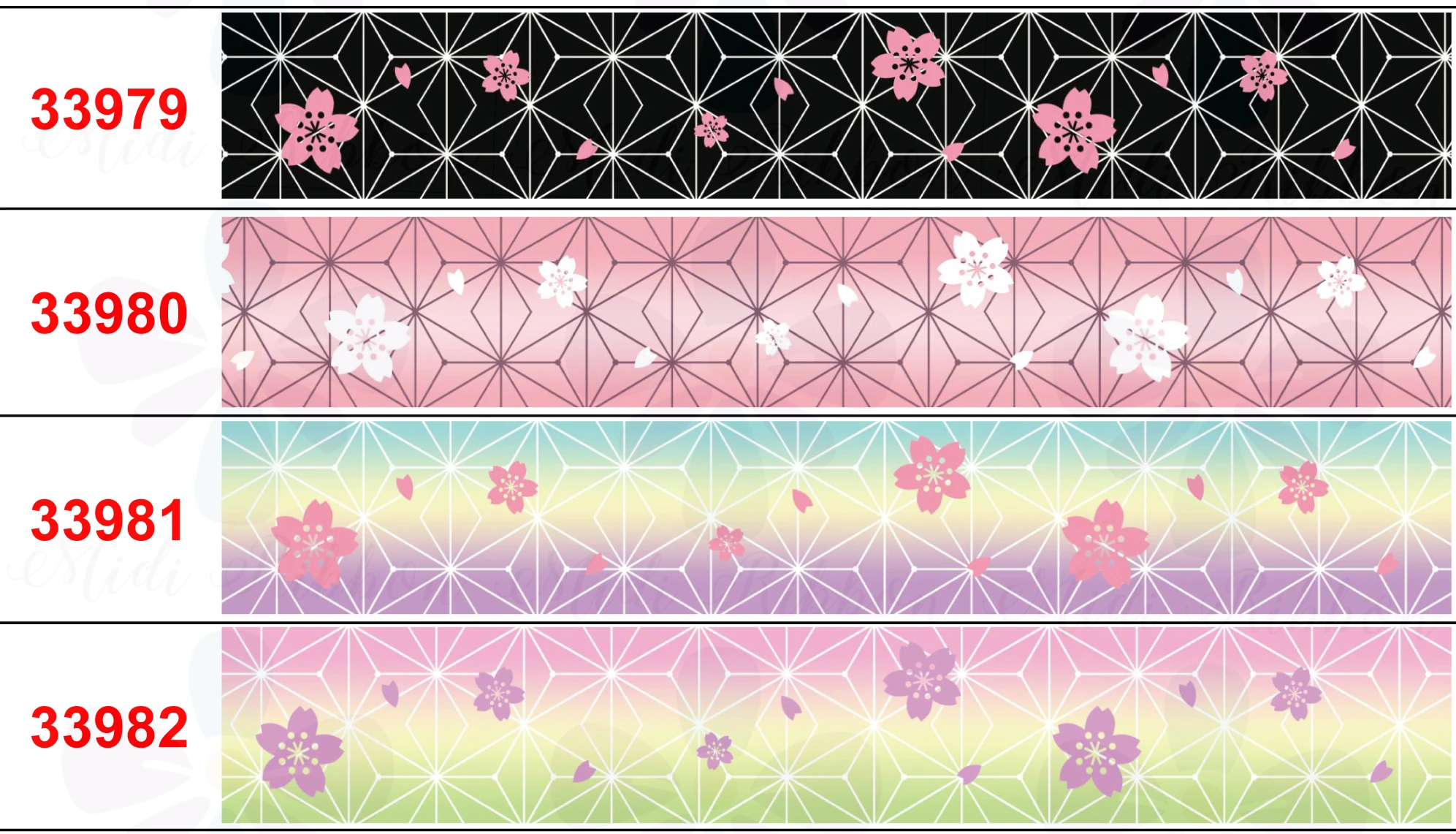 

50 Y16mm/25mm/38mm Japanese Cartoon Series 19 Flower Printing Grosgrain Ribbon/Elastic Band DIY Handmade Bow Making Materials