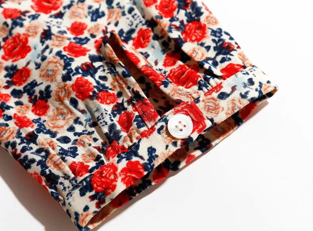 Блузка Bazaleas с французскими центральными пуговицами Элегантная блузка принтом