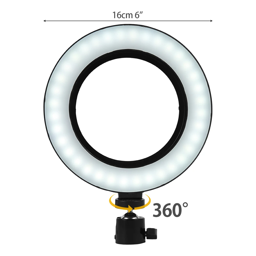 С регулируемой яркостью 6 дюймовая мини светодиодный настольный видео кольцевой