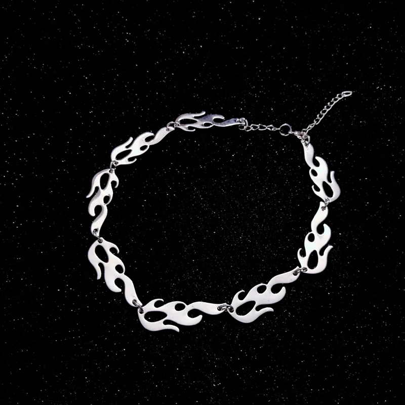 

Harajuku Punk Style Flame Choker Necklace Jewelry Women Collares Gothic Hip Hop Link Chain Necklace Collares Mujer Jewlery