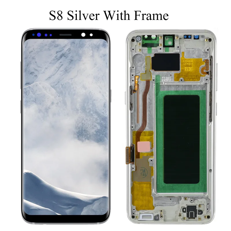 S8 Sliver Frame Экран 5,8 ''S8 для SAMSUNG Galaxy S8, сменный сенсорный ЖК-экран G950F G950 с рамкой - Цвет: S8 Sliver Frame
