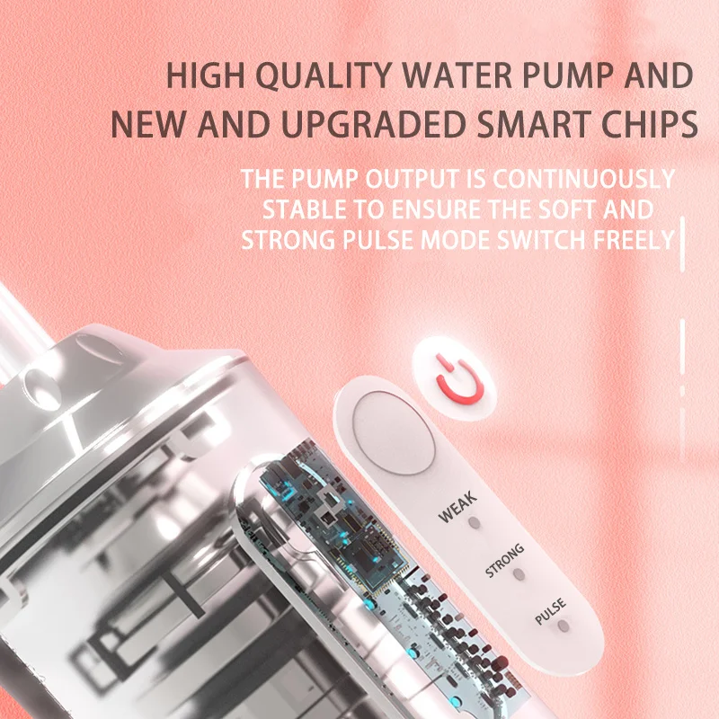 

220ML Water Tank Dental scaler Oral Irrigator Rechargeable Water Flosser Portable 3 Modes Waterproof Dental Teeth Cleaner Tools