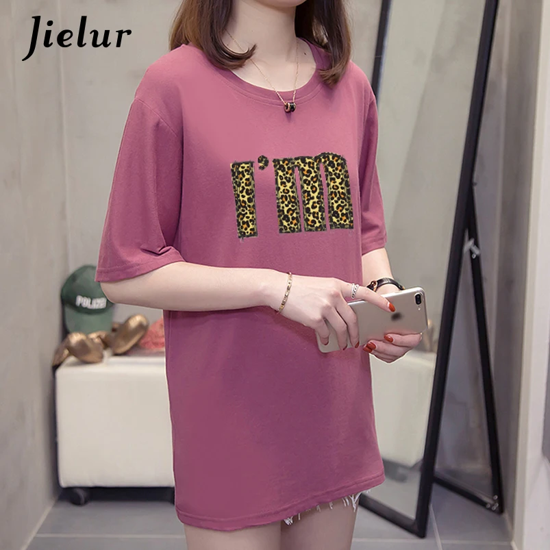 Футболка женская летняя с леопардовым принтом и надписью | Женская одежда