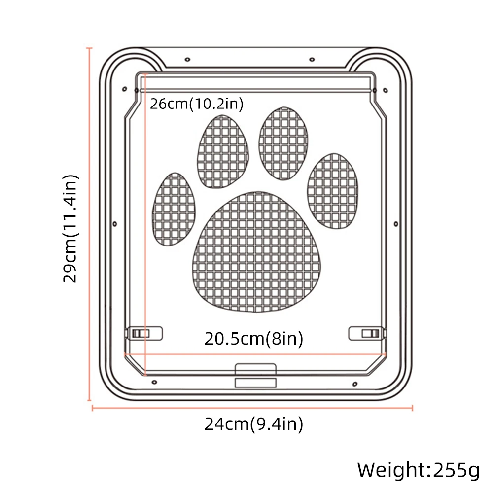 Pet дверной 4 способ запираемый кота собаки двери безопасности барьер заслонки ABS