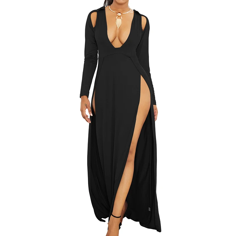 

Женское летнее платье YRRETY с глубоким V-образным вырезом, сексуальное женское летнее платье с вырезами, Повседневное платье с высоким разрез...