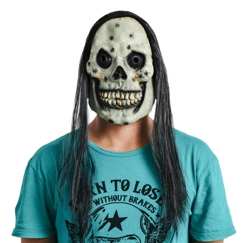 Черные волосы ужас Череп лицо планшетов страшные представления праздвечерние