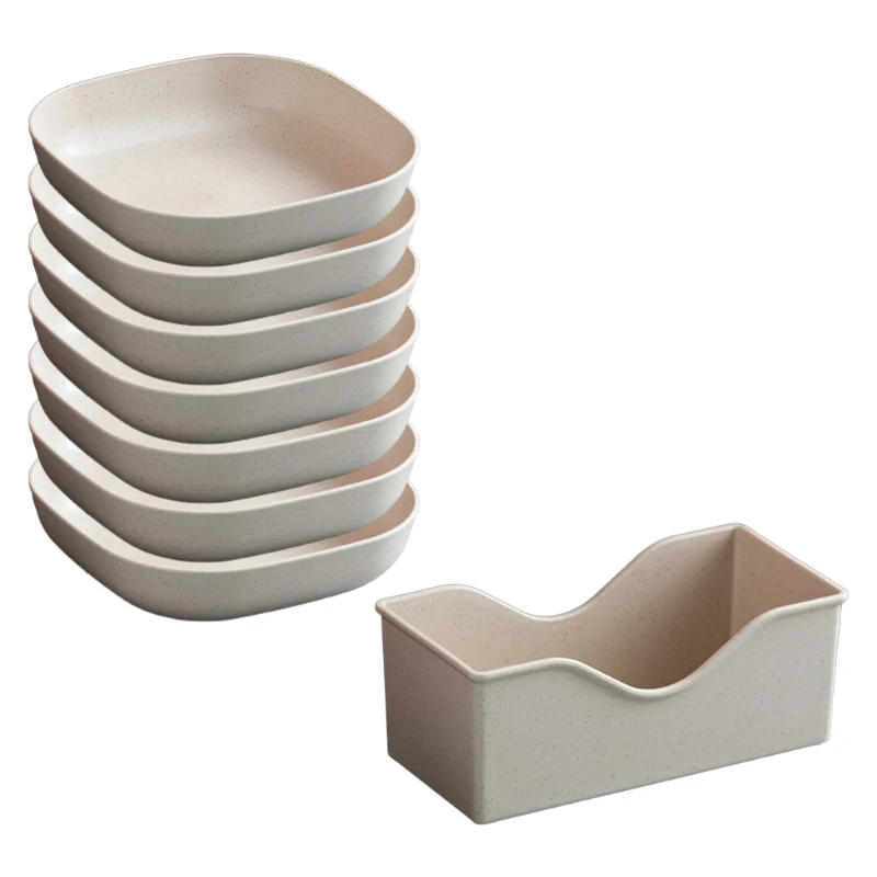 7 шт. квадратные тарелки из пшеничной соломы миски для макаронных изделий салаты
