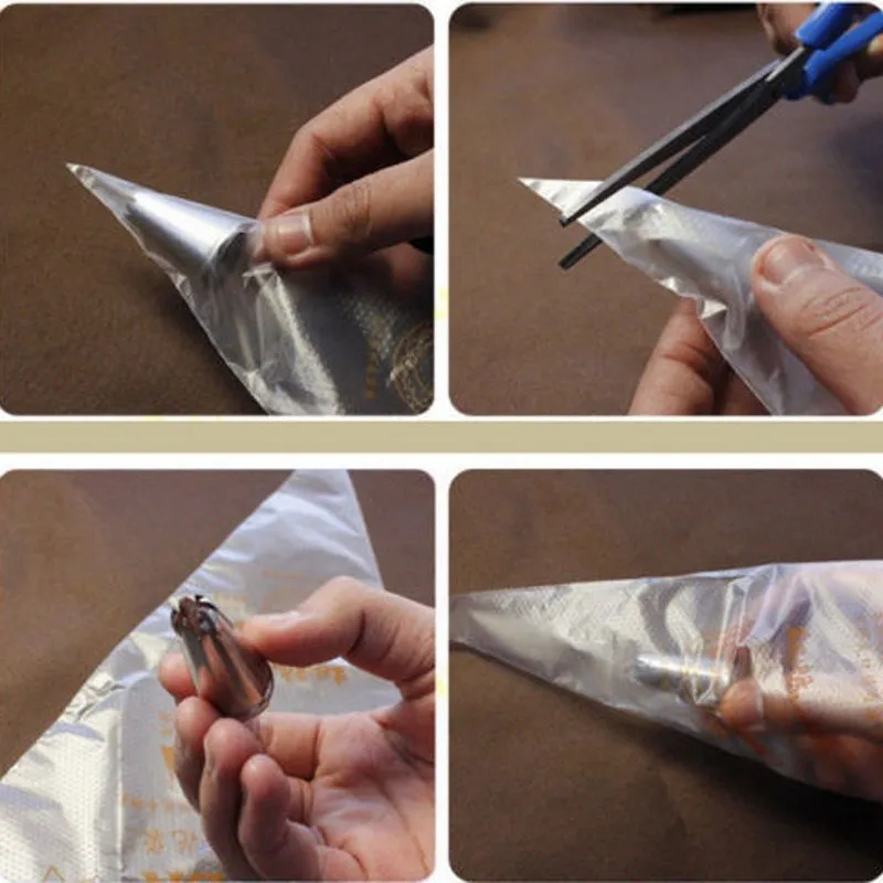 

10/100/200/300Pcs Disposable Pastry Bags Cake Decoration Kitchen Icing Food Preparation Bags Cup Cake Piping Tools For Baking