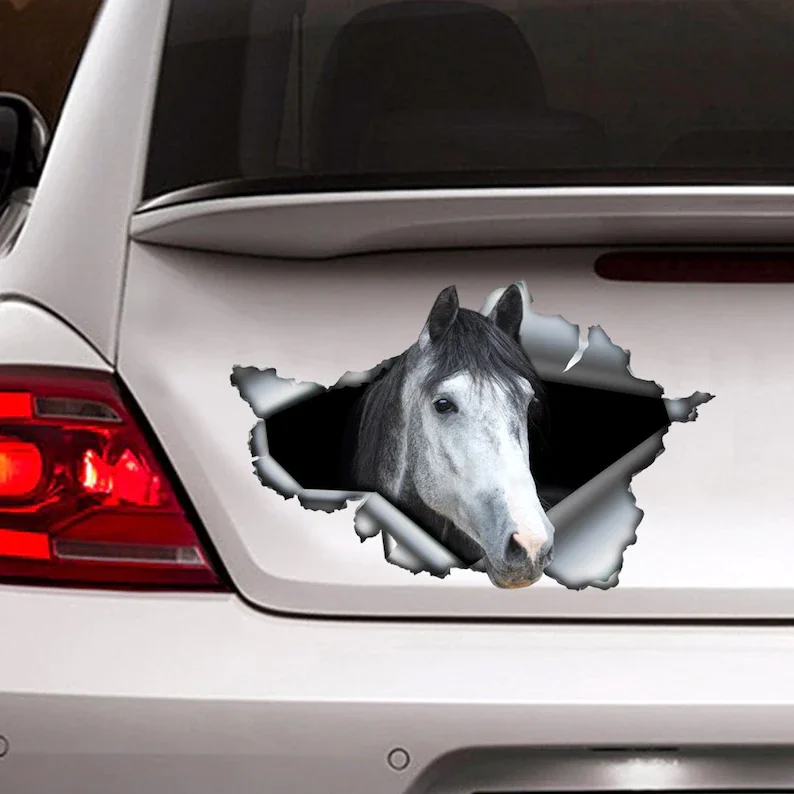 

Grey Arabian Horse sticker , car sticker , horse decal, Grey Arabian Horse decal