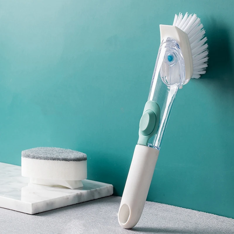

Scrub Sponge with Handle ,1 Kitchen Dish Wand Brush and 3 Refill Replacement Sponge Heads Effortless Dishwashing Brush