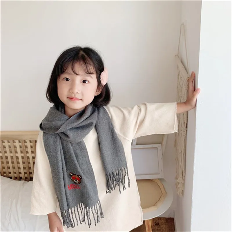 Брендовый медведь 2020 зимние детские кашемировые милые шарфы теплые для