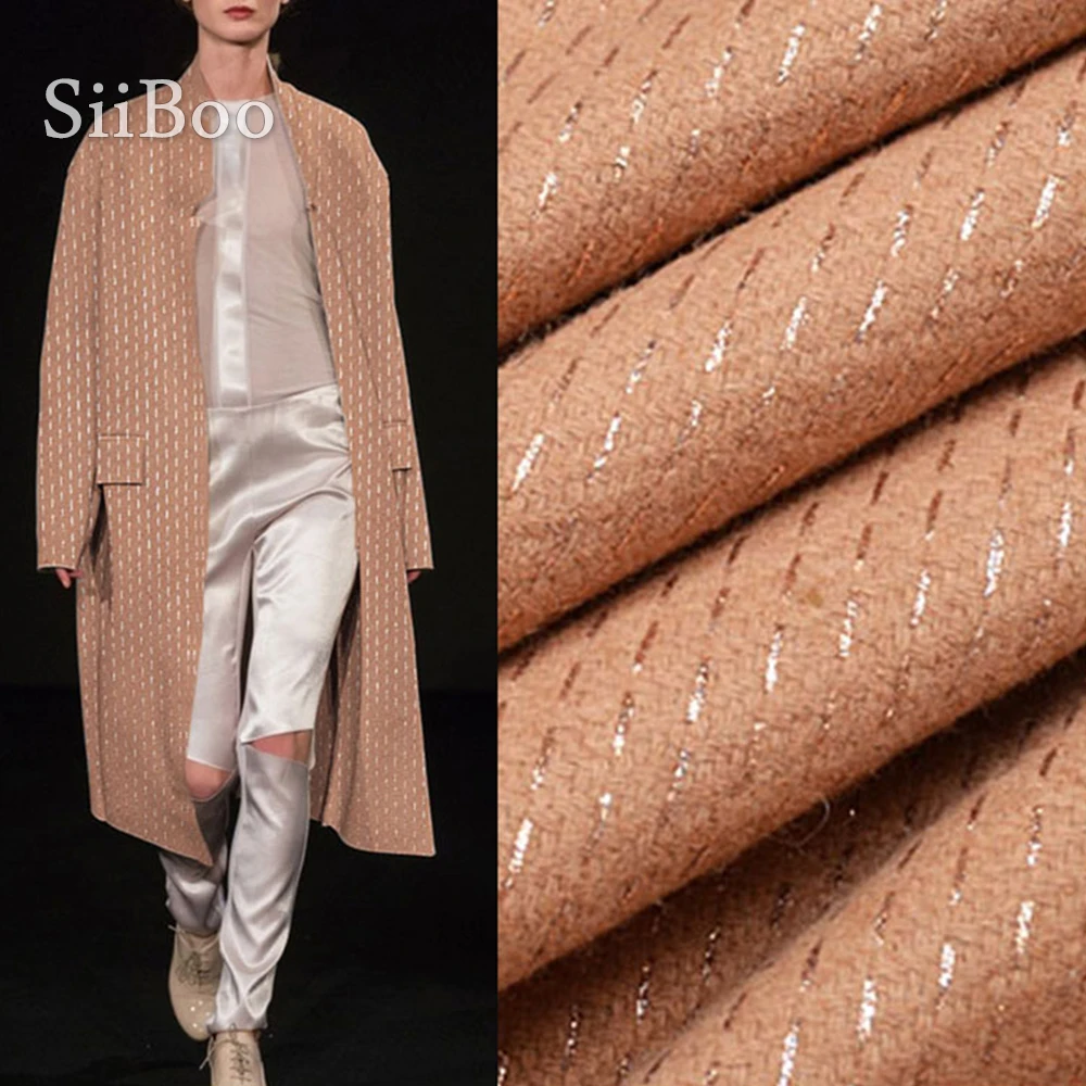 Шерстяная ткань в полоску британском стиле роскошный металлик для осенне-зимних