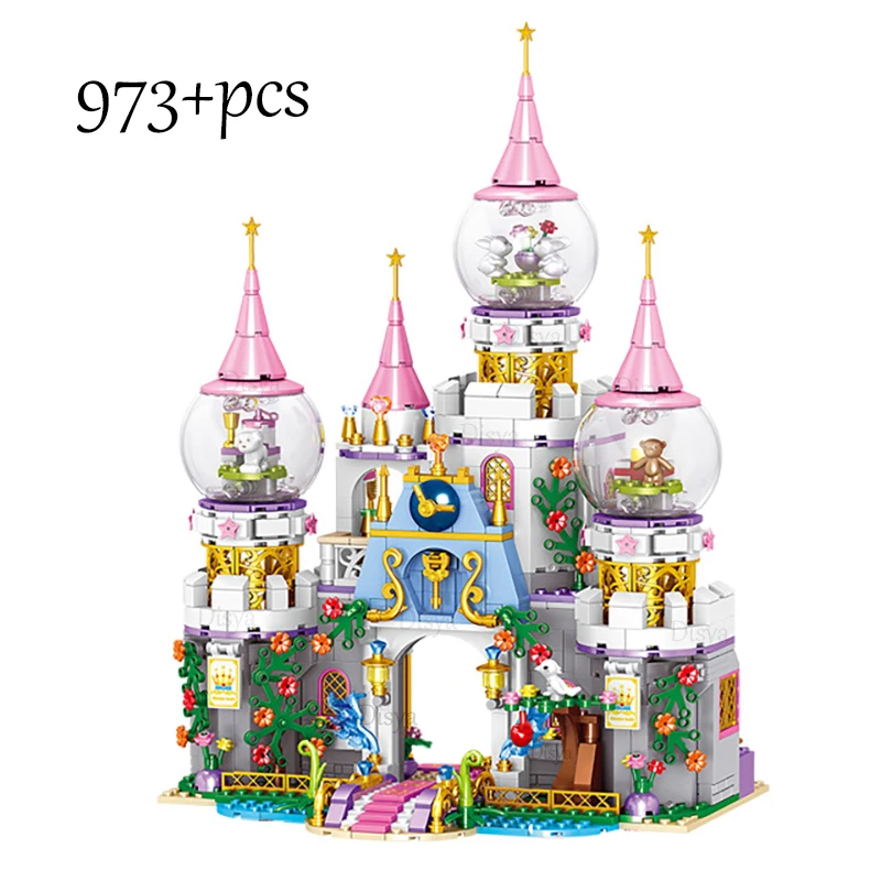 Disney Frozen Snow World Series Magical Ice Castle Set Girls Building Blocks Bricks Toys Girl Friend For Christmas Gifts