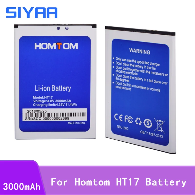 SIYAA телефона оригинальный аккумулятор Батарея ht17 для Homtom HT17 мобильный телефон 3 8 V