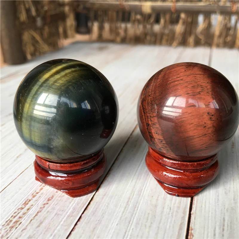 Натуральный кварц хрустальный шар красный тигровый глаз целебная чакра дух