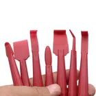 7 шт.компл., автомобильный Стайлинг, виниловый скребок из углеродного волокна для удаления льда, очистка автомобиля, автомобильный скребок с фетровой пленкой скребковый инструмент