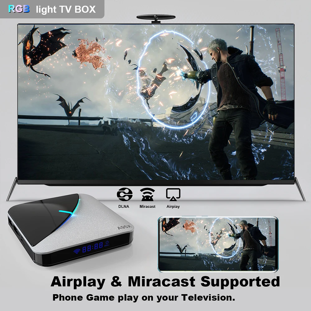 ТВ приставка LEMADO RGB Android 9 0 Amogic S905X3 4 Гб ОЗУ 64 ПЗУ 4K 75fps Netflix Google голосовой помощник