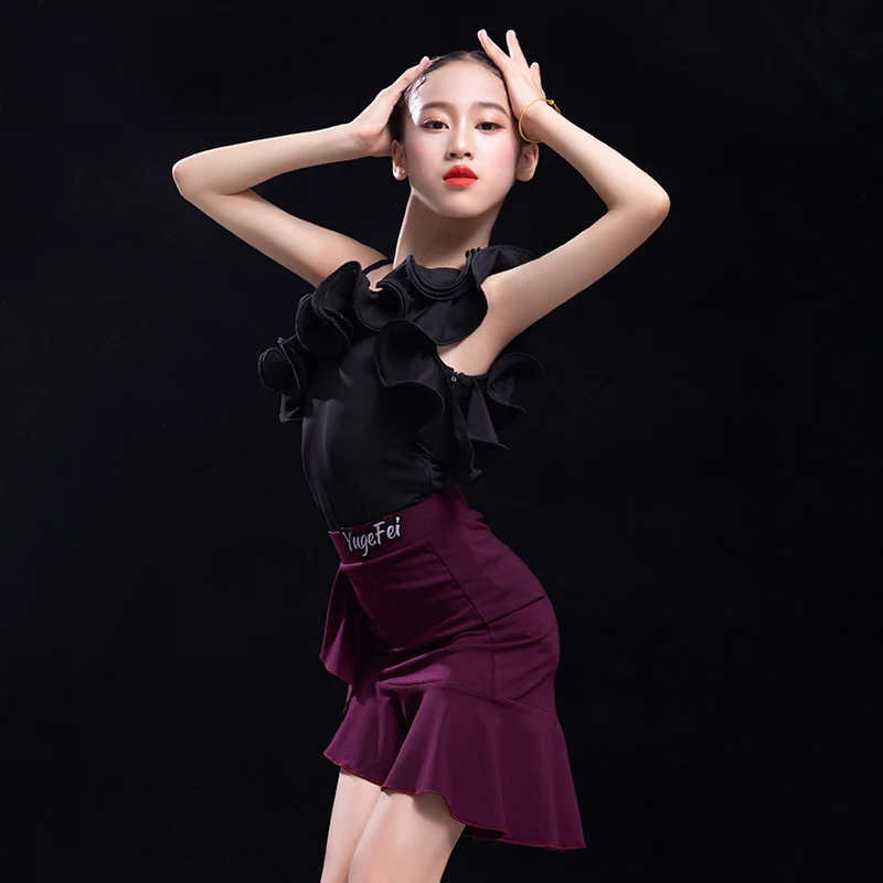 

Платье для латинских танцев, профессиональное, сплит-костюмы, ча-Румба, Самба танцы, конкурсная сценическая танцевальная одежда для детей ...