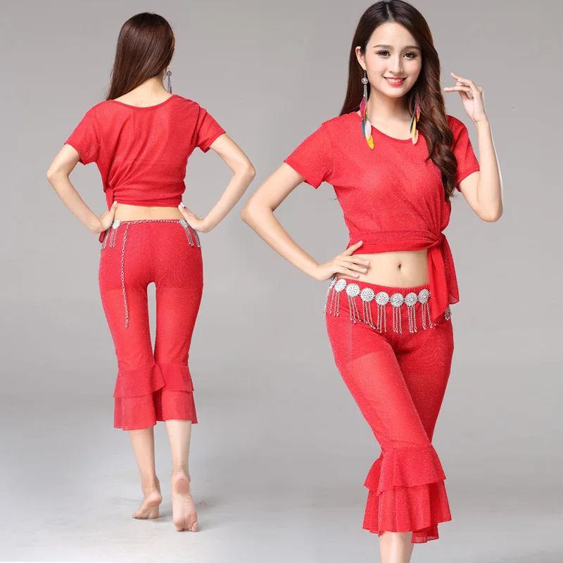 Женский костюм для восточного танца живота комплект из топа и брюк одежда