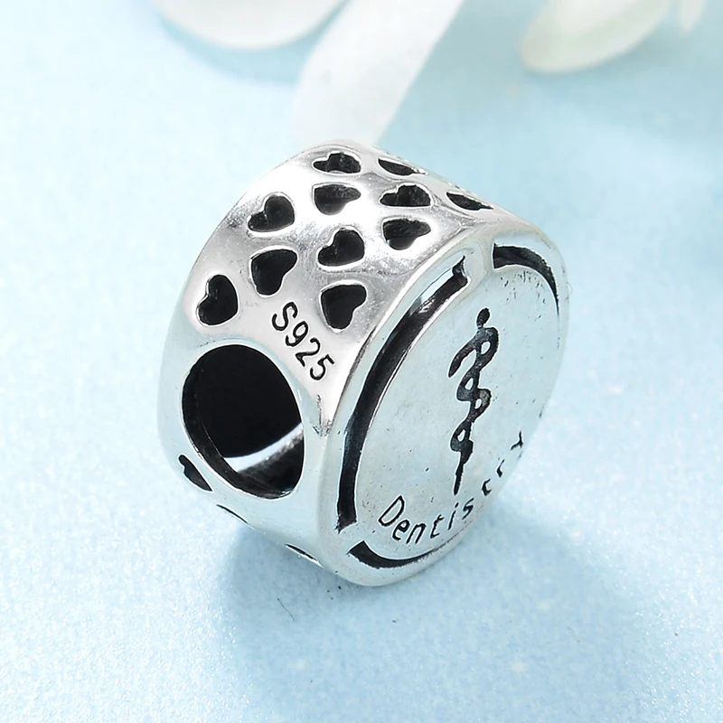 Подлинная успешная карьера знак стоматологии 925 пробы Серебряный Бисер