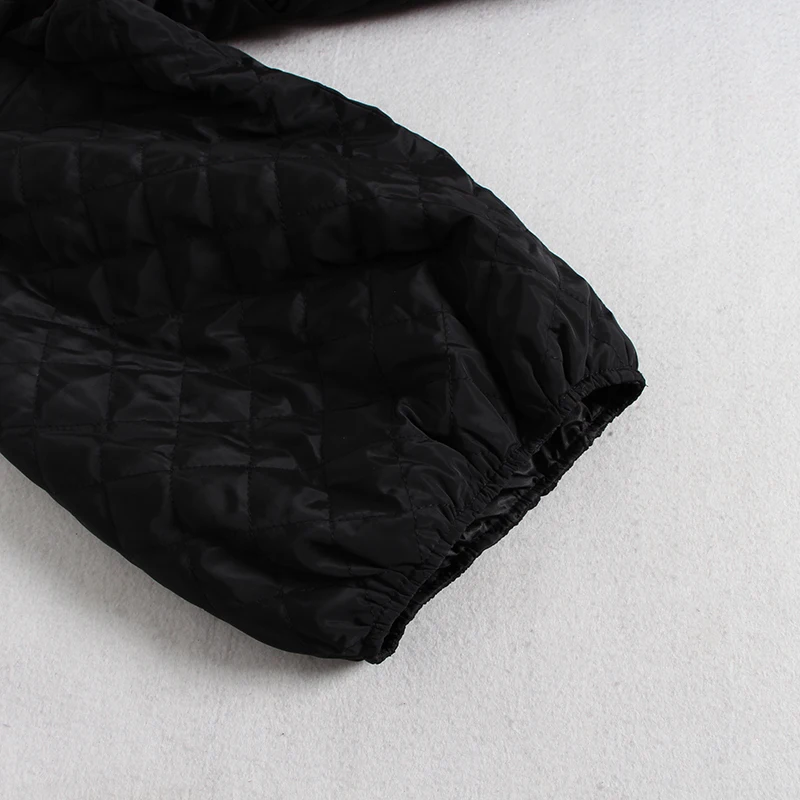 TWOTWINSTYLE Argyle хлопковое пальто женское фонарь с длинным рукавом на шнуровке с высокой талией Длинная женская верхняя одежда корейская винтажная мода