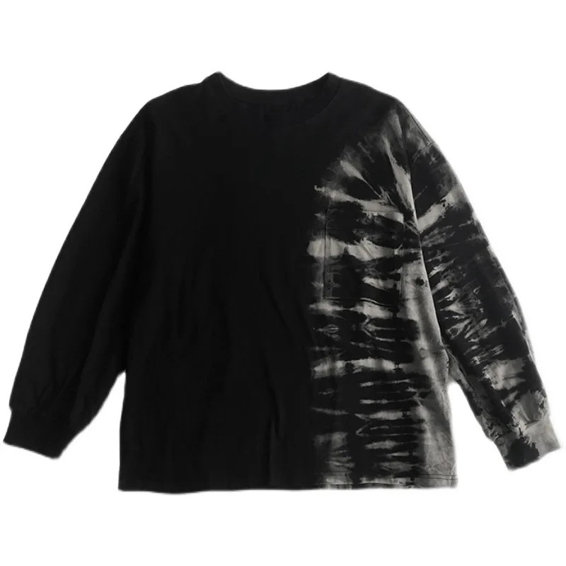 

Men Autumn Sweatshirts Mens Loose Black Long-sleeved Print Sweatshirt Spring Couples O-Neck Pullover Men Casual Sweatshirt S-XXL