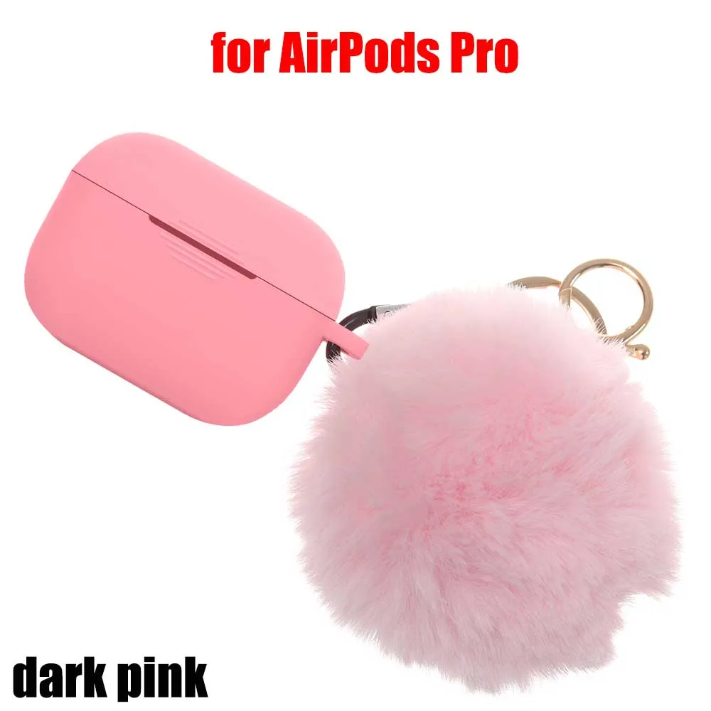 Модный защитный чехол для Air Pods 1/2, чехол для наушников, силиконовый чехол с защитой от падения, милый меховой шарик, брелок для Airpods/Airpods Pro - Цвет: DP for AirPods Pro