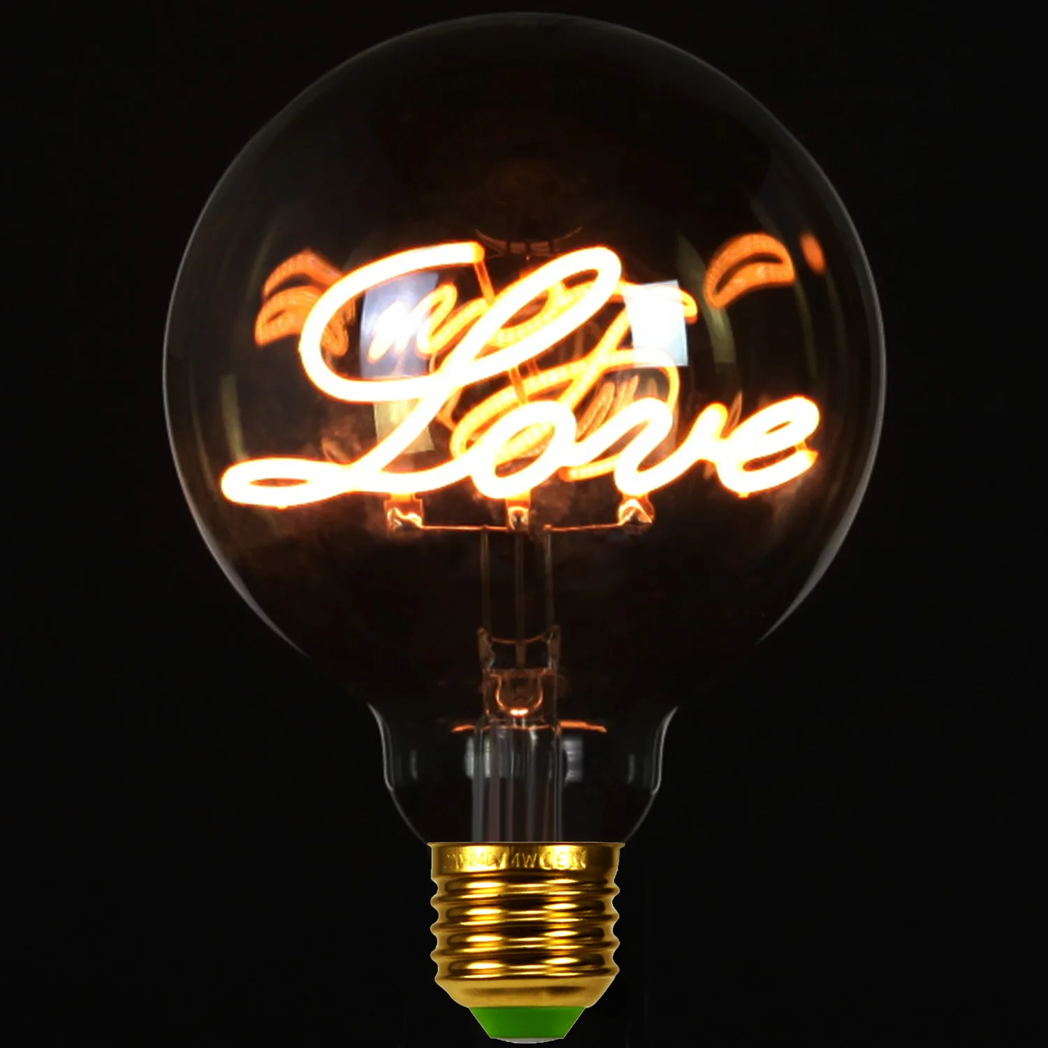 

TIANFAN Edison Led e27 bulb Globe G95 Love Filament 220V Love Filament Mood Bulb Warm White As A Gift For Home Decoration