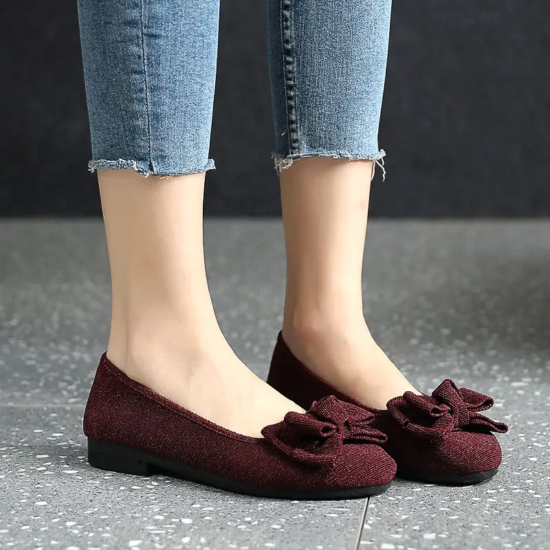Women Casual Boat Shoes 2021 New Ladies Slip On Ballet Flats Comfy Soft Zapatos Mujer Red Walking Footwear 2021 Spring New Style
