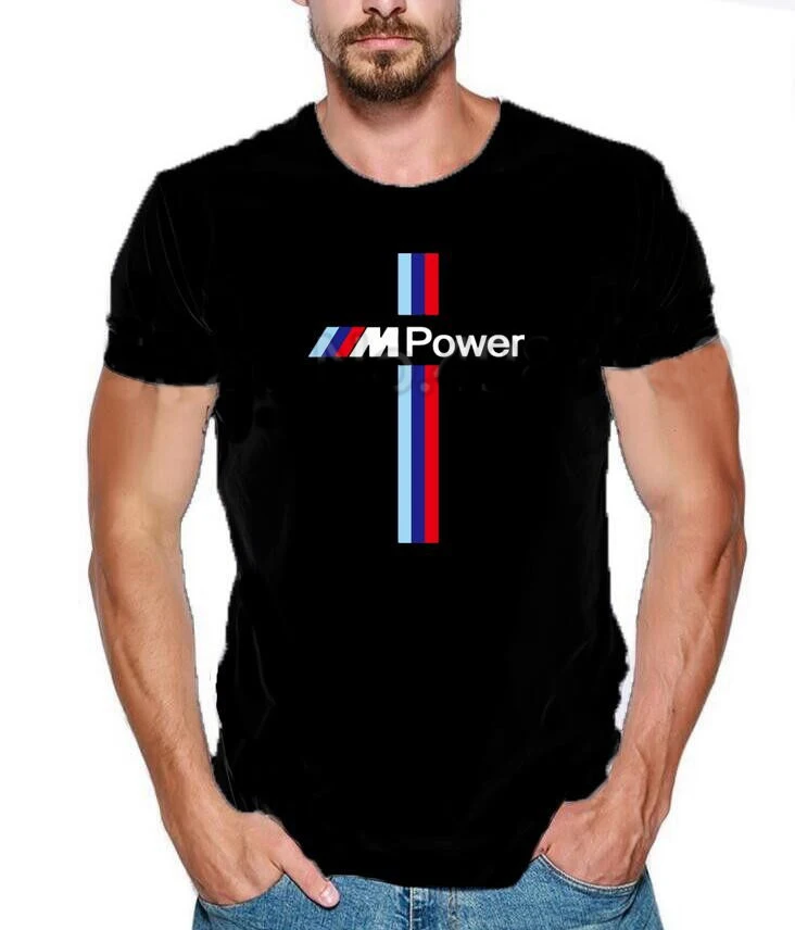 2019 модные брендовые мужские футболки с принтом для Bmw M power Fun Классические Летние