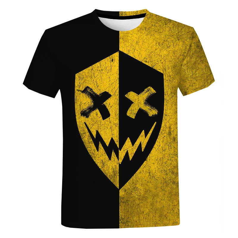 

2021 Devil Smiling Face 3D Print T-shirt Men Women Hip Hop Summer Streetwear Oversozed T Shirt O-Neck Short Sleeve Cool Tee Tops